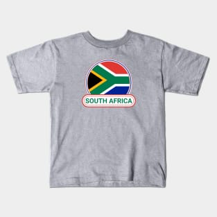 South Africa Country Badge - South Africa Flag Kids T-Shirt